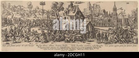Jan Theodor de Bry, (Künstler), Flämisch, 1561 - 1623, Barthel Beham, (Künstler nach), Deutsch, 1502 - 1540, Country Fair, Gravur Stockfoto