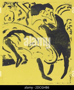 Ernst Ludwig Kirchner, (Künstler), deutsch, 1880 - 1938, Tanzendes Paar, 1909, Lithographie auf gelbem Wove-Papier, Blatt: 44.6 x 36.8 cm (17 9/16 x 14 1/2 Zoll Stockfoto