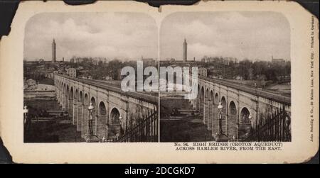 High Bridge (Croton Aqueduct), über Harlem River, aus dem Osten., 1900, New York (Staat), New York (N.Y.), New York, High Bridge (New York, N.Y.) Stockfoto