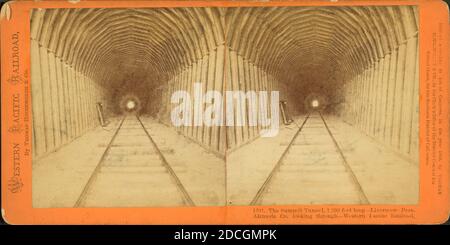 Der Summit Tunnel, 1,200 Fuß lang, Livermore Pass, Alameda Co. Mit Blick durch, Western Pacific Railroad., Thomas Houseworth & Co., Central Pacific Railroad Company, Kalifornien Stockfoto