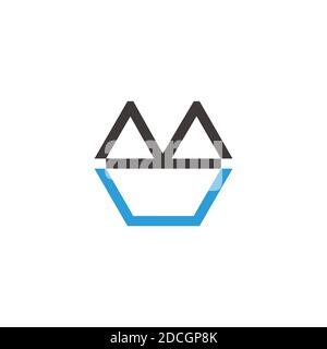Abstrakte Brücke Bau Fluss einfache geometrische Logo Vektor Stock Vektor