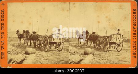 Armeewagen geht zum Kommissardepot, City Point, für Vorräte., E. & H.T. Anthony (Firma), 1861, Usa Stockfoto