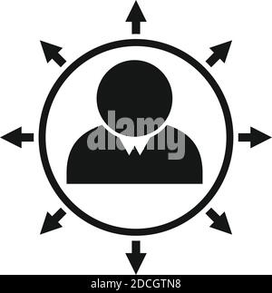 Multilaterale Headhunter Symbol, einfachen Stil Stock Vektor