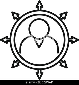 Multilaterale Headhunter Symbol, skizzieren Stil Stock Vektor