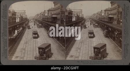 Entlang der notierten Bowery, New York., 1899, New York (Staat), New York (N.Y.), Manhattan (New York, N.Y.), Bowery (New York, N.Y. : Street Stockfoto