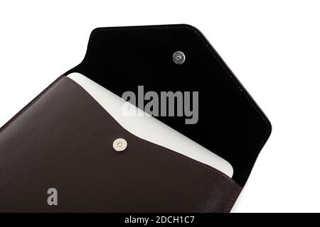 Nahaufnahme-Miniaturzubehör zur Aufbewahrung von Geschäfts- und Kreditkarten Stockfoto