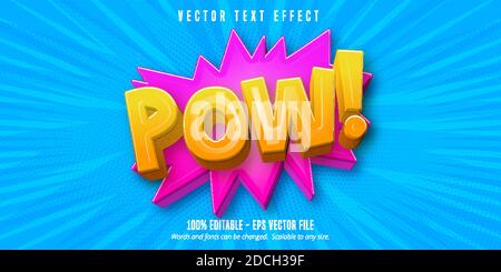 POW-Text, editierbarer Texteffekt im Comic-Stil Stock Vektor