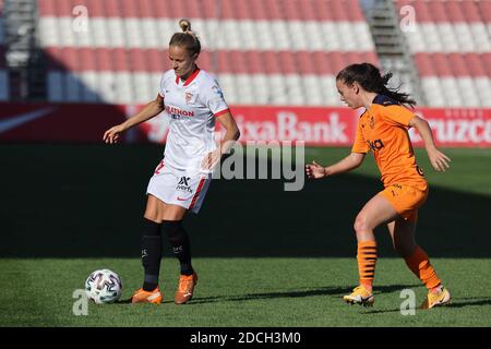 Sevilla, Spanien. November 2020. Aivi Belinda vom FC Sevilla beim Primera Iberdrola-Spiel zwischen dem FC Sevilla und dem FC Valencia im Stadion Jesus Navas in Sevilla, Spanien. Quelle: Jose Luis Contreras/DAX/ZUMA Wire/Alamy Live News Stockfoto