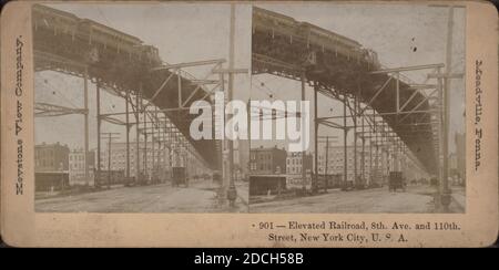 Hochbahn, 8th. ave. Und 110th. Street, New York City, U. S. A., New York (Bundesstaat), New York (N.Y.), New York, Eighth Avenue (New York, N.Y.) Stockfoto