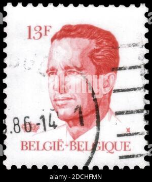 Sankt Petersburg, Russland - 18. September 2020: Briefmarke gedruckt in Belgien mit dem Bild des Königs Baudouin I, 1930-1993, um 1986 Stockfoto