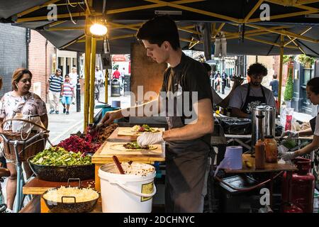 Großbritannien / England /London / Street Food Veganer Markt in Soho London . Stockfoto