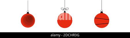 Weihnachtsvektor in flachem Stil auf weißem Hintergrund isoliert gesetzt. Stock Vektor