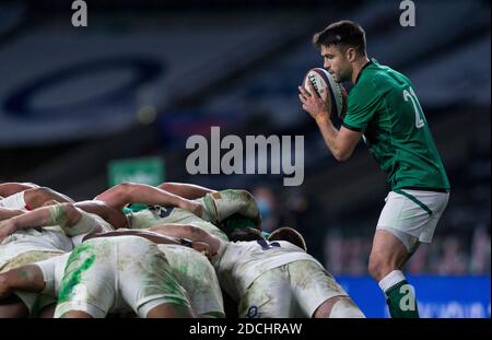 London, England, 21. November 2020, Rugby Union Autumn International Series , England Frauen gegen Frankreich Frauen, Twickenham, 2020, 21/11/2020 Conor Murray of Ireland Credit:Paul Harding/Alamy Live News Stockfoto