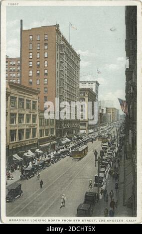 Broadway, Blick nach Norden von der 8th Street, Los Angeles, Kalifornien, Standbild, Postkarten, 1898 - 1931 Stockfoto