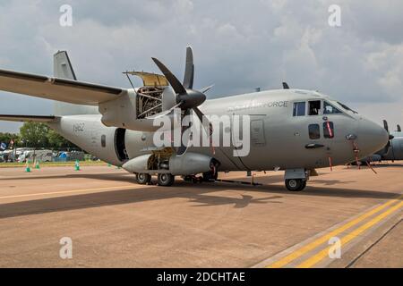 Slowakische Luftwaffe Alenia C-27J Spartanisches Transportflugzeug auf dem Asphalt der RAF Fairford. Großbritannien – 13. Juli 2018 Stockfoto