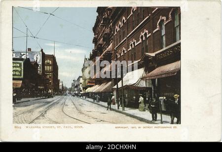 Wabasha Street, St. Paul, Minn., Standbild, Postkarten, 1898 - 1931 Stockfoto