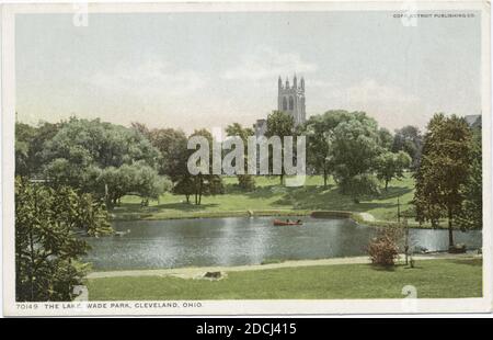 The Lake, Wade Park, Cleveland, Ohio., Standbild, Postkarten, 1898 - 1931 Stockfoto