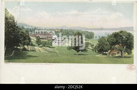 Silver Bay Hotel and Grounds, Lake George, N. Y., Standbild, Postkarten, 1898 - 1931 Stockfoto