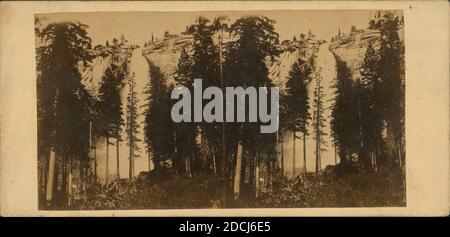 Nevada Fall, 600 Fuß hoch., Standbild, Stereographen, 1850 - 1930 Stockfoto