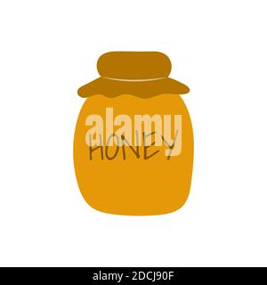Glas Honig. Vektor-Illustration im Cartoon-Stil auf weißem Hintergrund. Gesundes Dessert Stock Vektor