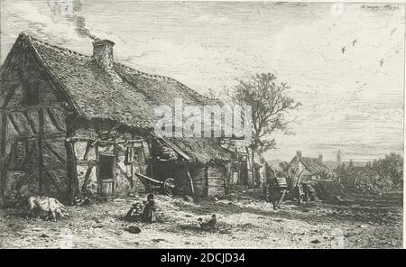 Paysage : chaumière de paysans., Standbild, Drucke, 1845 Stockfoto