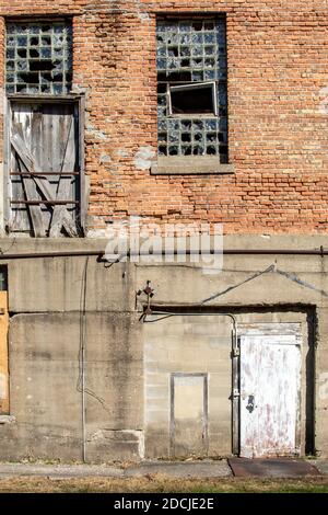 Verlassene verlassene alte Industriegebiet in Amboy, Illinois. Stockfoto