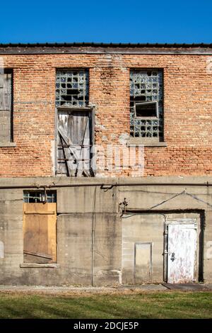Verlassene verlassene alte Industriegebiet in Amboy, Illinois. Stockfoto