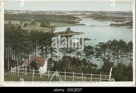 Portsmouth and the Navy Yard, vom Hotel Wentworth, New Castle, N.H., Standbild, Postkarten, 1898 - 1931 Stockfoto