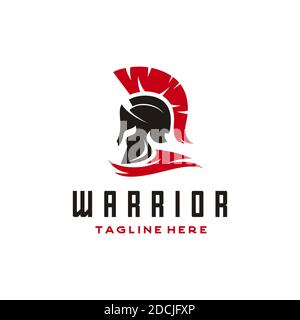 Spartan Sparta Logo, Spartan Helm Logo Design Vektor Stock Vektor