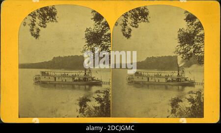 Dampfer auf dem See Minnetonka., Standbild, Stereographen, 1850 - 1930 Stockfoto