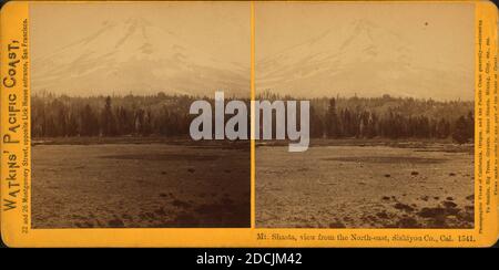 Mt. Shasta, Blick aus dem Nordosten, Siskiyou Co., Cal., Standbild, Stereographen, 1861 - 1873, Watkins, Carleton E. (1829-1916 Stockfoto