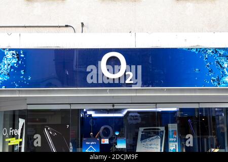 Nürnberg, Deutschland: Das Logo der Marke 'O2', Nürnberg Stockfoto