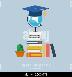 Globales Bildungskonzept. Trends und Innovationen im Bildungsbereich. Abbildung Stockfoto