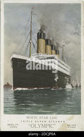 Weiße Sternlinie, Dreifach-Schraubdampfer 'Olympic', Schiffe, Standbild, Postkarten, 1898 - 1931 Stockfoto