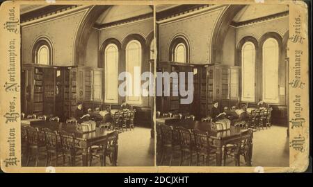 Studenten im Mt. Holyoke Bibliothek., Standbild, Stereographen, 1850 - 1930, Knowlton Bros Stockfoto