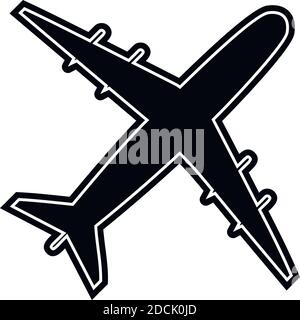 Flugzeugsymbol, Vektor, Illustration auf weißem Hintergrund Stock Vektor