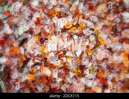 Glassteine. Crystal Mineral natürliche raue bunte Oberfläche. Stockfoto