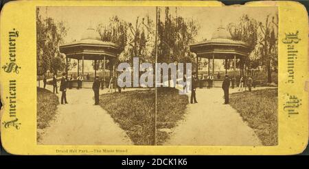 Der Musikstand. Druid Hill Park., Standbild, Stereographen, 1887 Stockfoto