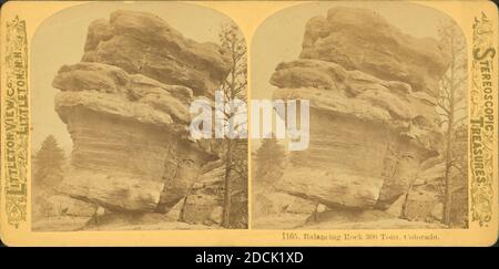 Balancing Rock, 300 Tonnen, Colorado., Standbild, Stereogramme, 1850 - 1930 Stockfoto