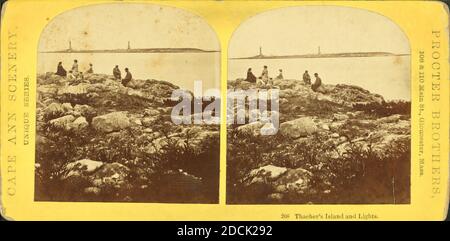 Thachers Insel und Lichter., Standbild, Stereografien, 1850 - 1930, Procter Brothers Stockfoto