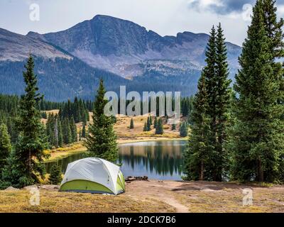 Little Molas Lake Designated Camping Area, San Juan National Forest, Colorado. Stockfoto