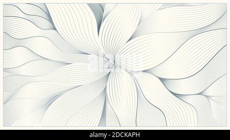 Vintage Vektor lineart auf Motiven von Art Deco. Abstraktes Wellenmuster. Handzeichnung Stil auf floralen Thema. Stock Vektor
