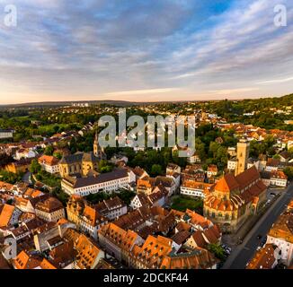 Luftaufnahme, Altstadt Bamberger Dom mit neuem Wohnsitz, Bamberg, Oberfranken, Bayern, Deutschland Stockfoto