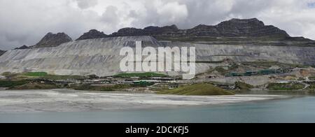 Antamina, Tagebaumine für Kupfer, Zink, Molybdän, Ruta 111, in der Nähe von Huaraz, Regio Ancash, Peru Stockfoto