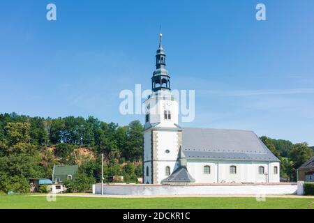 Bily Kostel nad Nisou (Weißkirchen an der Neiße) : Kirche des Heiligen Nikolaus in , Liberecky, Region Liberec, Region Reichenberger , Tschechisch Stockfoto