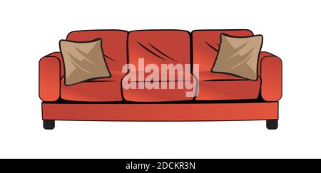 Rote Couch oder Sofa Design Illustration Vektor eps Format , geeignet für Ihre Design-Bedürfnisse, Logo, Illustration, Animation, etc. Stock Vektor
