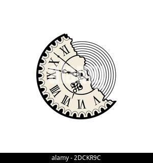 Retro Vintage Uhr Design Illustration Vektor eps Format , geeignet für Ihr Design Bedürfnisse, Logo, Illustration, Animation, etc. Stock Vektor