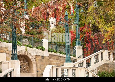 Strudlhofstiege ein altes Treppenhaus Detail Wien Stockfoto