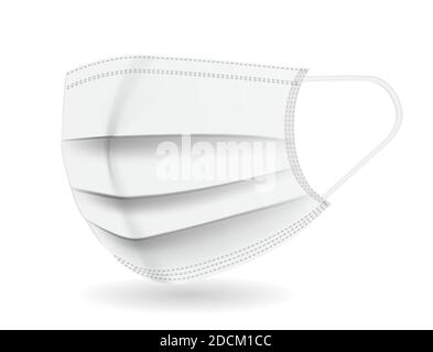 Weiße medizinische Maske. Schutz gegen Coronavirus, COVID-19. Vektorgrafik. EPS10 Stock Vektor