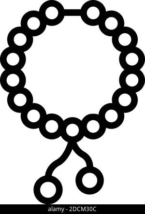 Türkisches Rosenkranzsymbol. Umriss türkischen Rosenkranz Vektor-Symbol für Web-Design isoliert auf weißem Hintergrund Stock Vektor